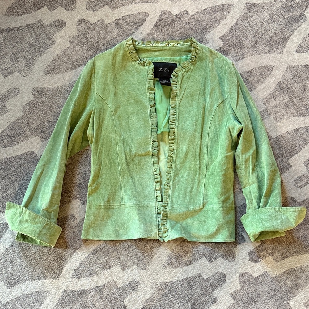 Women's Mint Leather Jacket